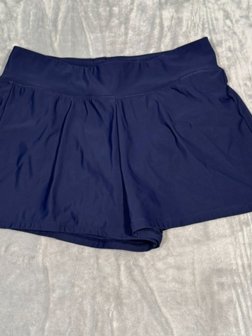 Holipick Swim Skort Women Size 8 Navy Blue Skirted Bikini Bottom Shorts EUC